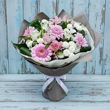 Букет цветов из:  Герберы, Альстромерии и Хризантемы #REPLACE_PRED# Кармалиновской