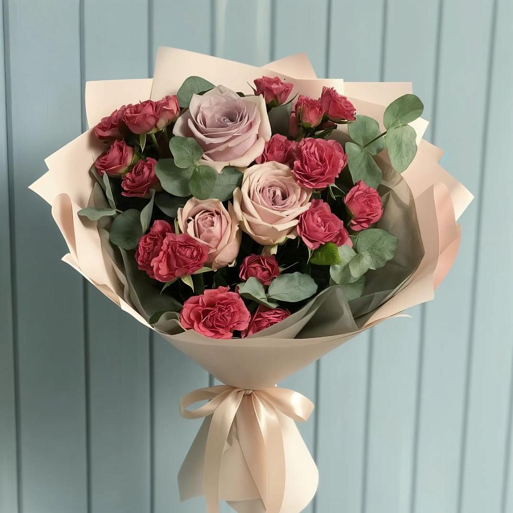 Букет цветов из: Гвоздики и Розы в Кармалиновской