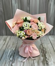 Букет цветов из:  Гвоздики, Розы и Хризантемы в Кармалиновской