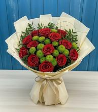 Букет цветов из:  Розы и Хризантемы в Кармалиновской