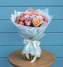 Букет цветов из:  Хризантемы и Розы в Кармалиновской