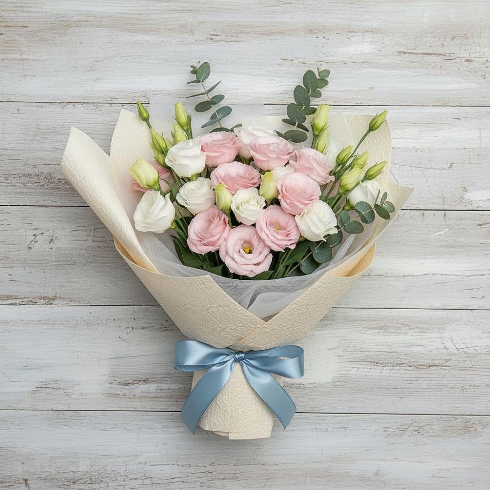 Букет цветов из: Лизиантусы в Кармалиновской